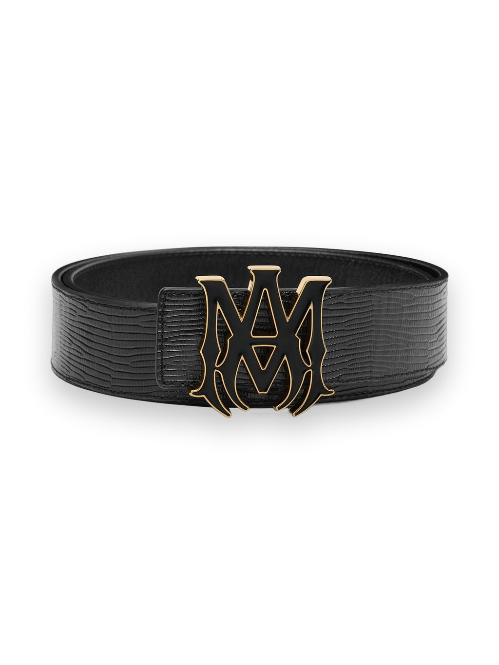 AMIRI 4CM REVERSIBLE MA PYTHON EMBOSSED BELT BLACK NICKEL