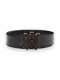 AMIRI 4CM REVERSIBLE MA PYTHON EMBOSSED BELT BLACK NICKEL