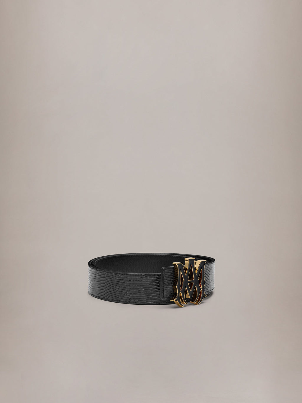 AMIRI 4CM REVERSIBLE MA PYTHON EMBOSSED BELT BLACK NICKEL — vista 2