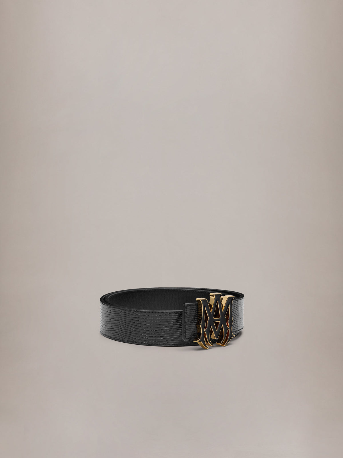 AMIRI 4CM REVERSIBLE MA PYTHON EMBOSSED BELT BLACK NICKEL — vista 2