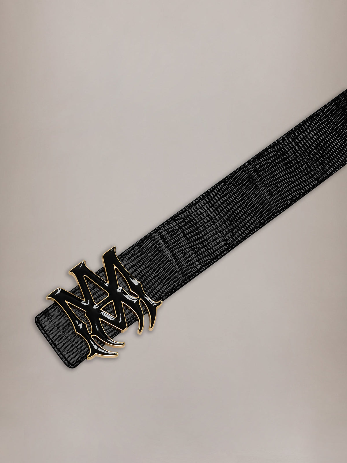 AMIRI 4CM REVERSIBLE MA PYTHON EMBOSSED BELT BLACK NICKEL — vista 3