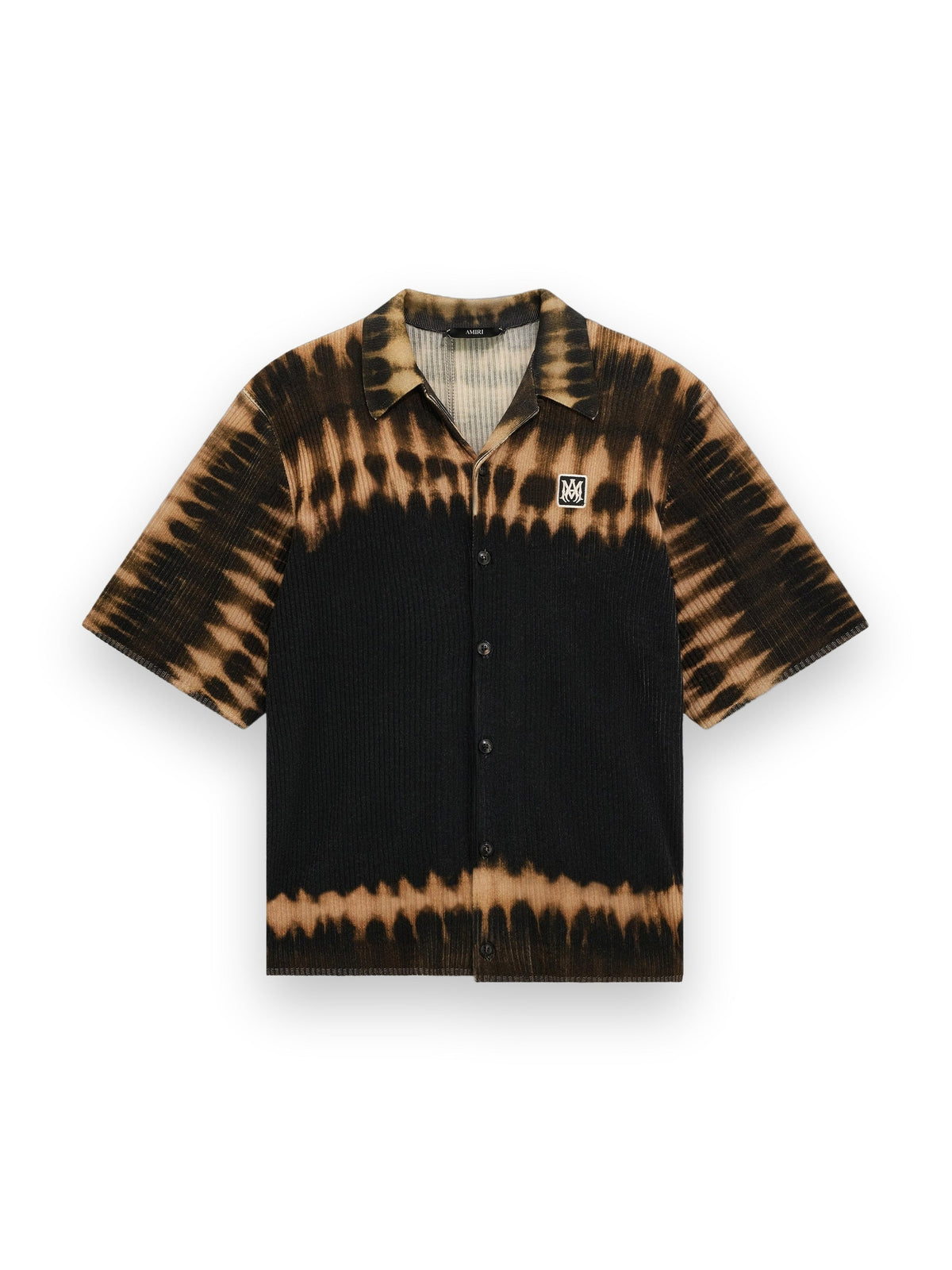 AMIRI MA PATCH TIE DYE KNIT SHIRT BLACK