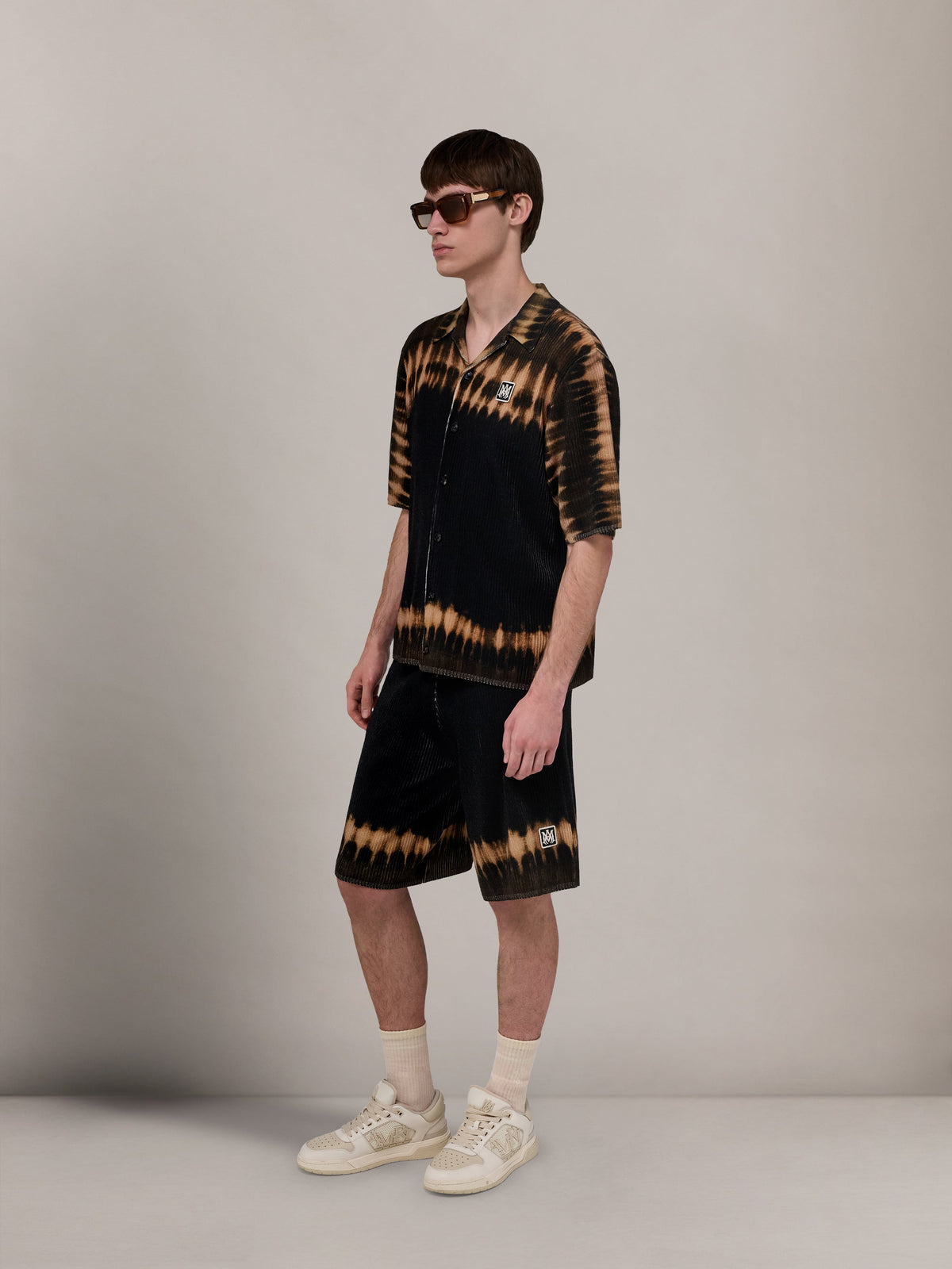 AMIRI MA PATCH TIE DYE KNIT SHIRT BLACK — vista 3