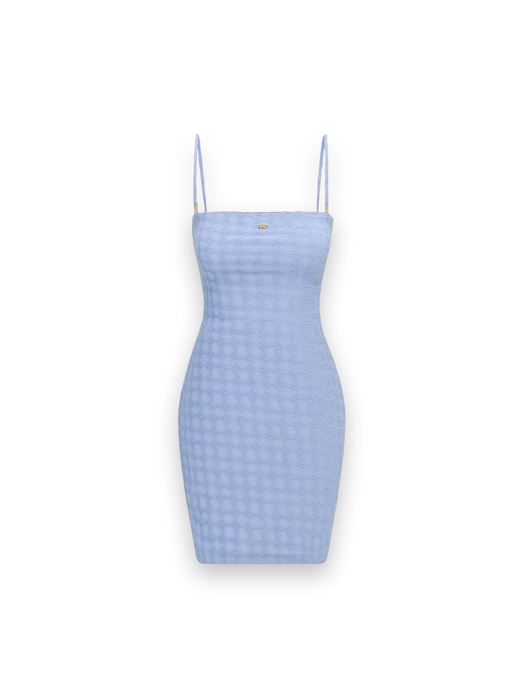 AMIRI MA QUAD TOWELING DRESS SKYLINE BLUE