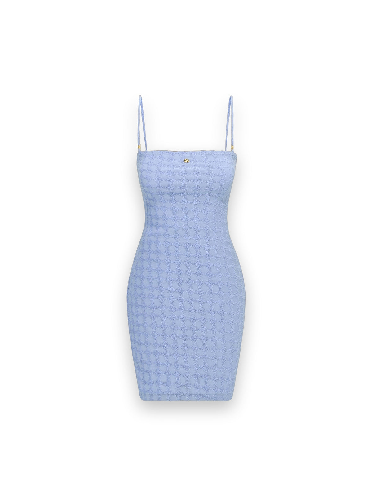 AMIRI MA QUAD TOWELING DRESS SKYLINE BLUE