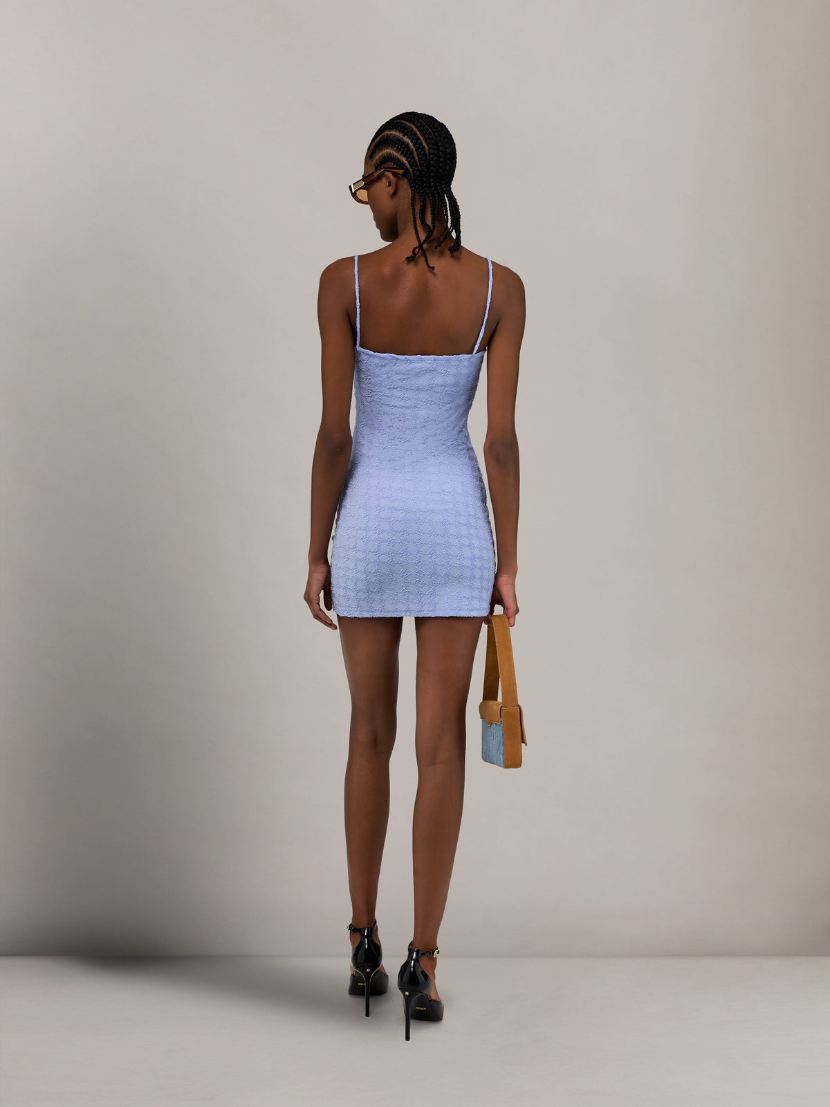 AMIRI MA QUAD TOWELING DRESS SKYLINE BLUE — vista 4
