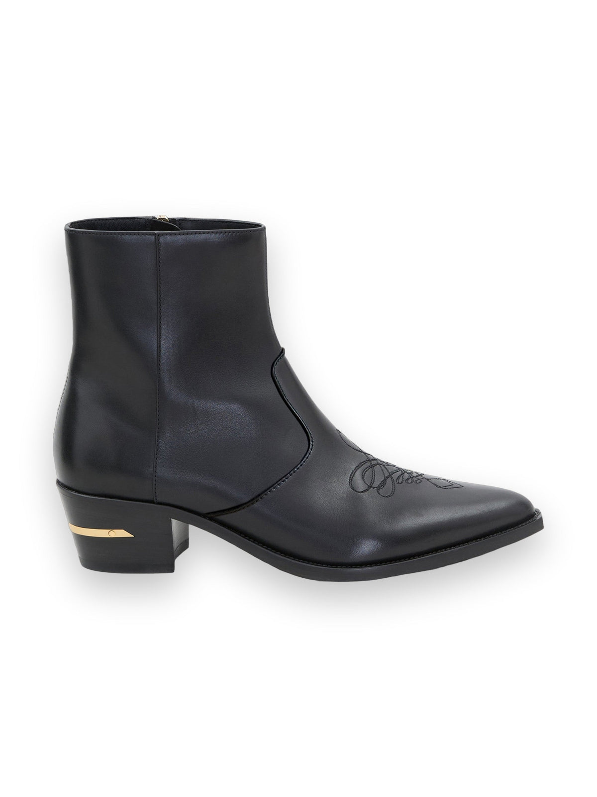 AMIRI LEATHER RYDER BOOT BLACK GOLD