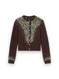 AMIRI EMBELLISHED KNIT CARDIGAN HUSK