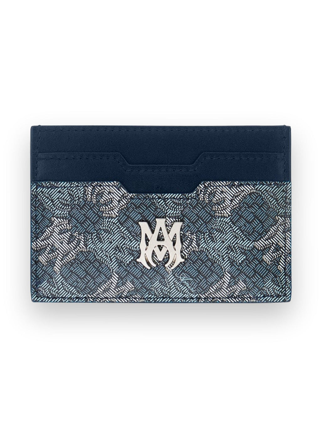 AMIRI MA QUAD CANVAS CARD HOLDER BLUE