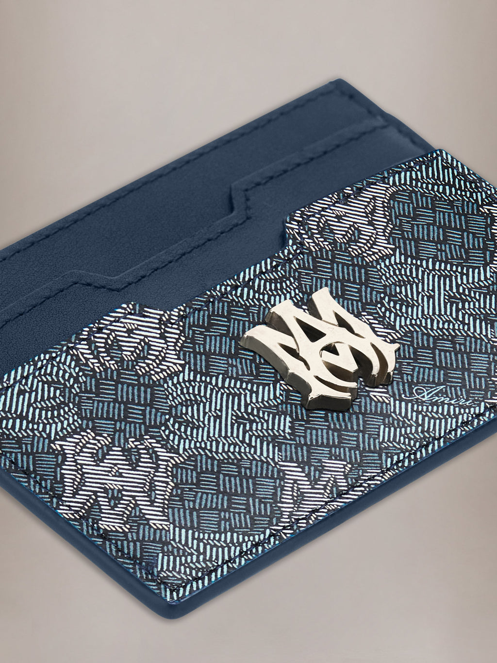 AMIRI MA QUAD CANVAS CARD HOLDER BLUE — vista 3