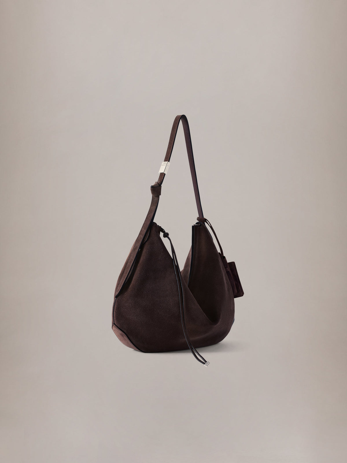 AMIRI SUEDE BISCOTTO SHOULDER BAG DARK BROWN — vista 3