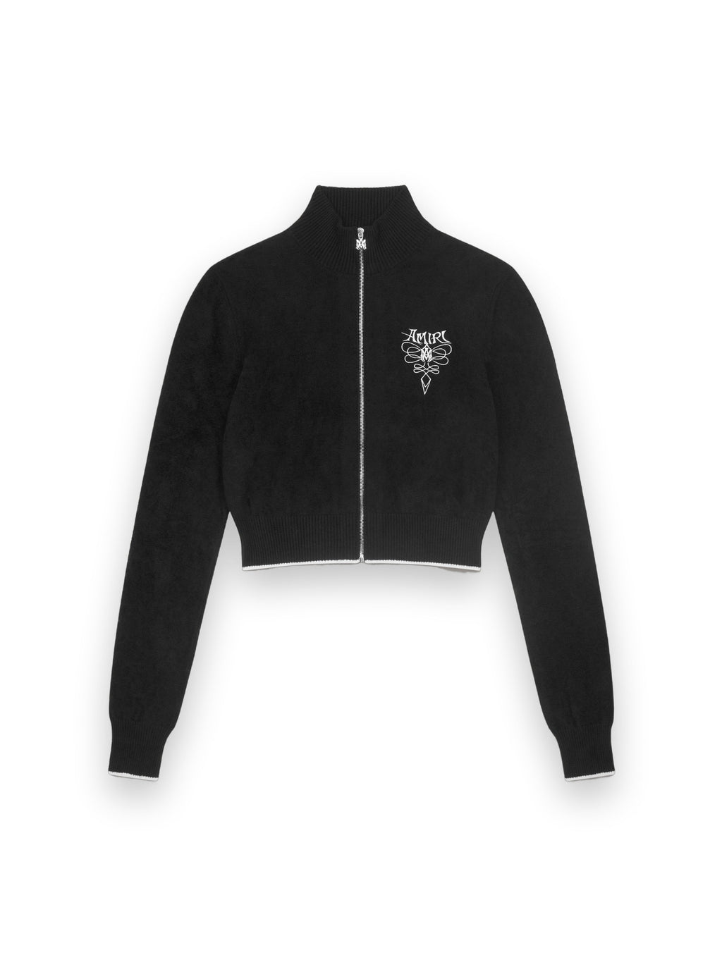 AMIRI COLLEGIATE VELVET TRACK JACKET BLACK