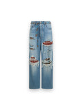 AMIRI FLANNEL REPAIR BAGGY JEAN SURFRIDER INDIGO