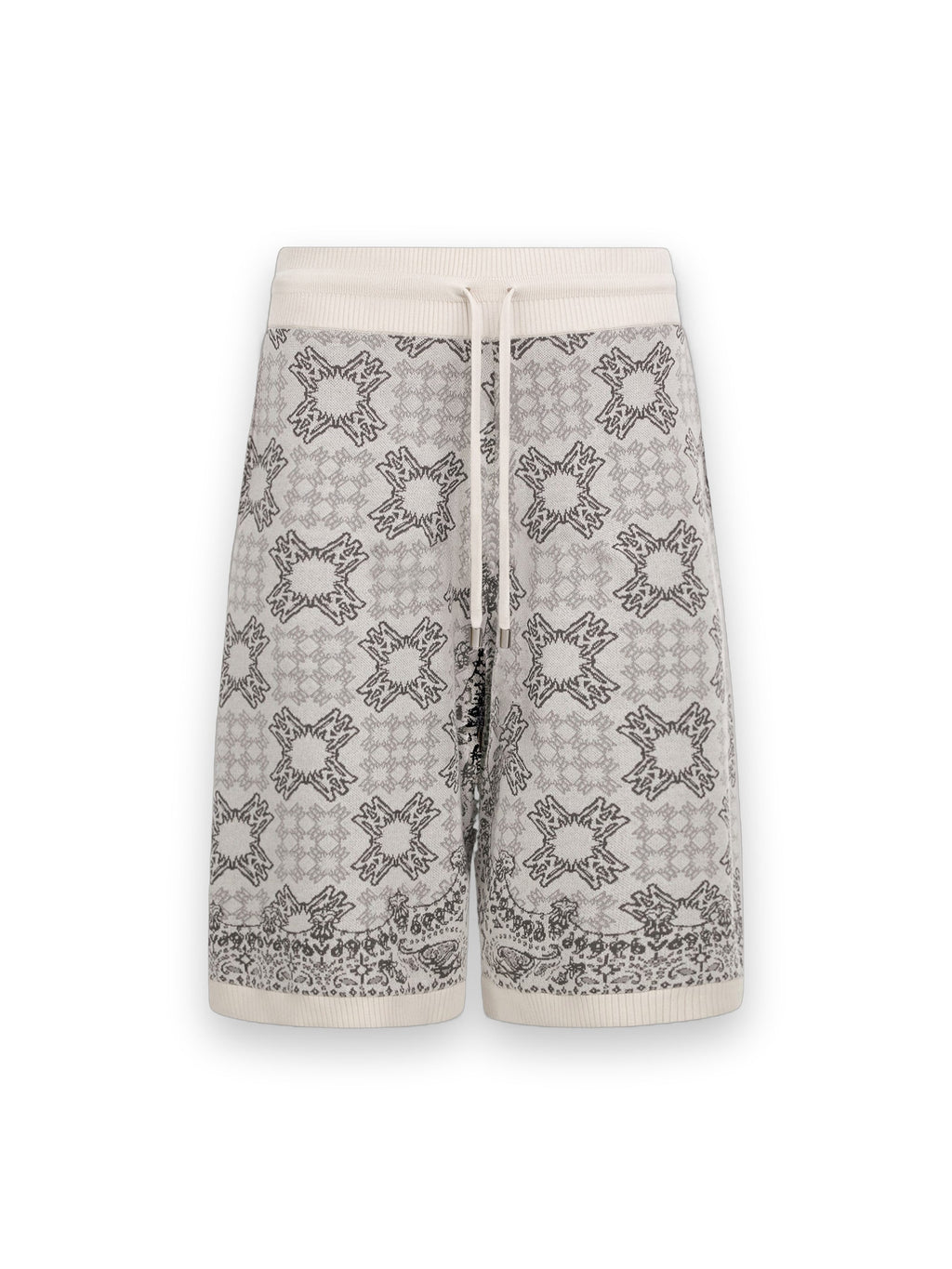 AMIRI MA QUAD CHECK MESH KNIT SHORT ALABASTER