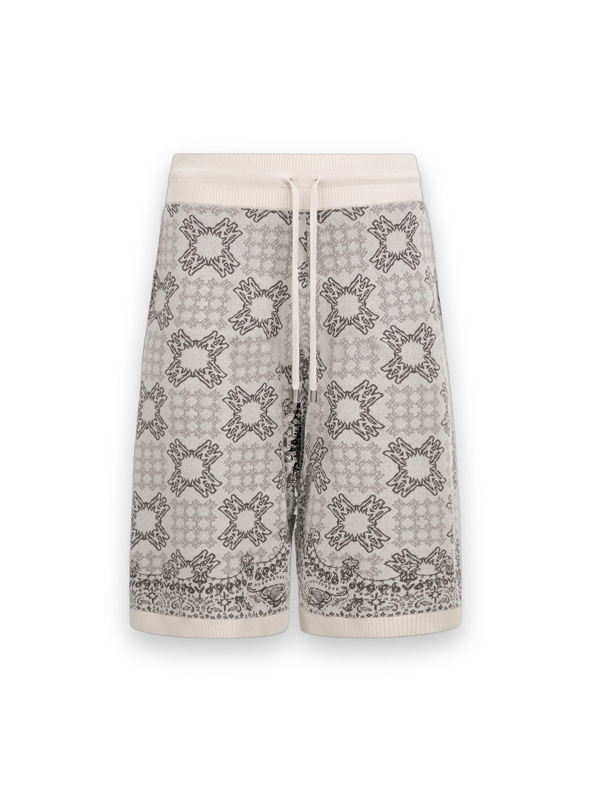 AMIRI MA QUAD CHECK MESH KNIT SHORT ALABASTER