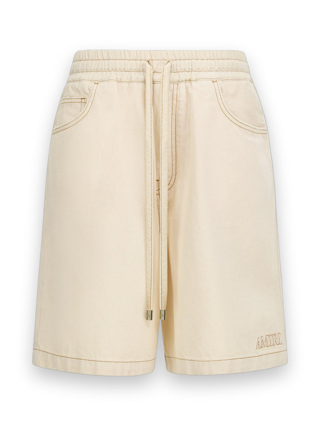 AMIRI DRAWSTRING DENIM SHORT ECRU