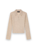 AMIRI AMIRI SOFT RIB KNIT POLO FOSSIL