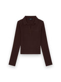 AMIRI AMIRI SOFT RIB KNIT POLO HUSK