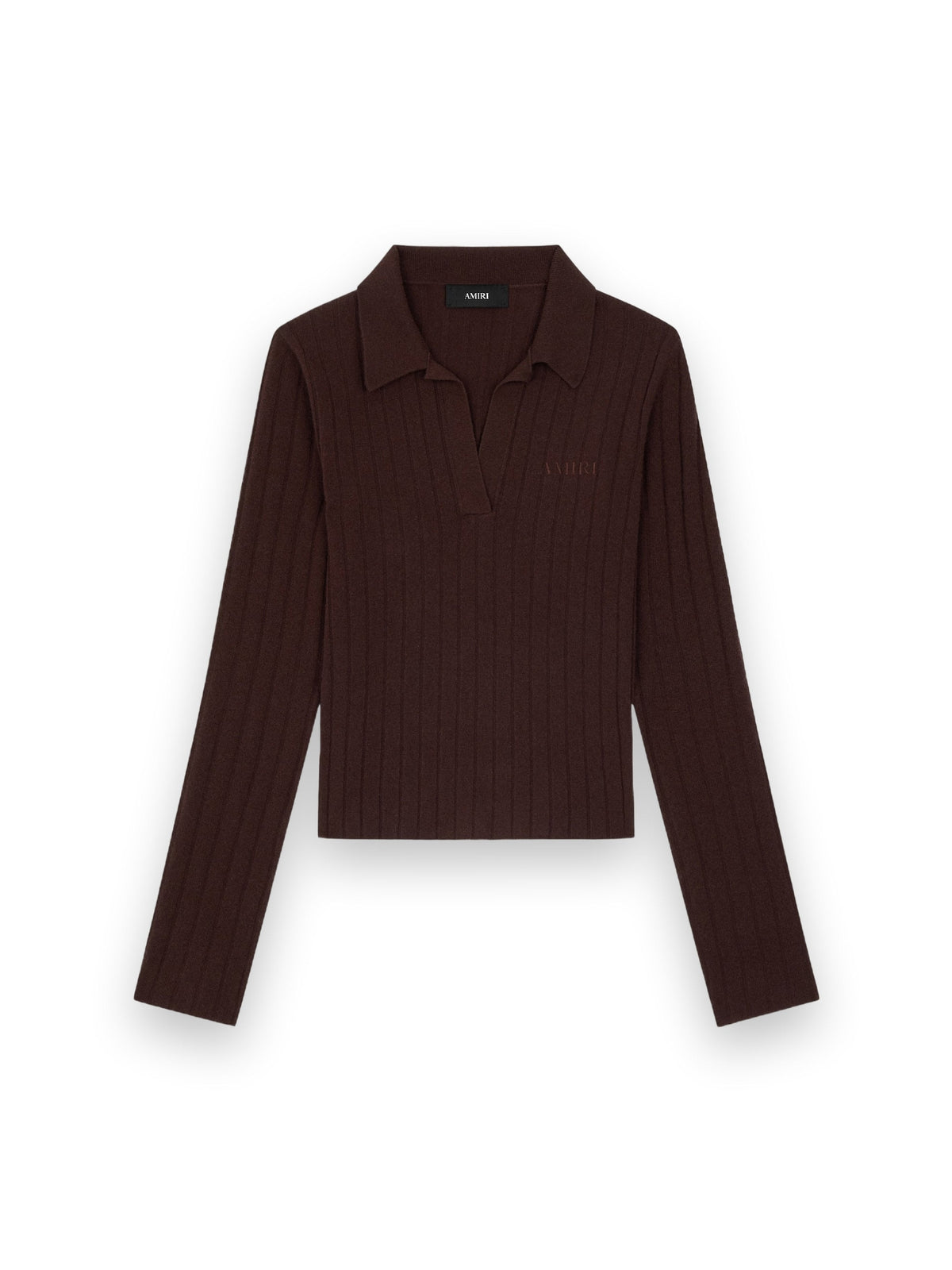 AMIRI AMIRI SOFT RIB KNIT POLO HUSK