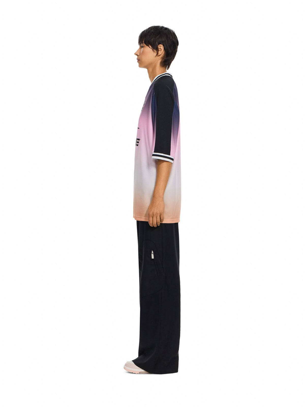 OFF-WHITE DEGRADE SOCCER T-SHIRT BELLINI BLACK — vista 3