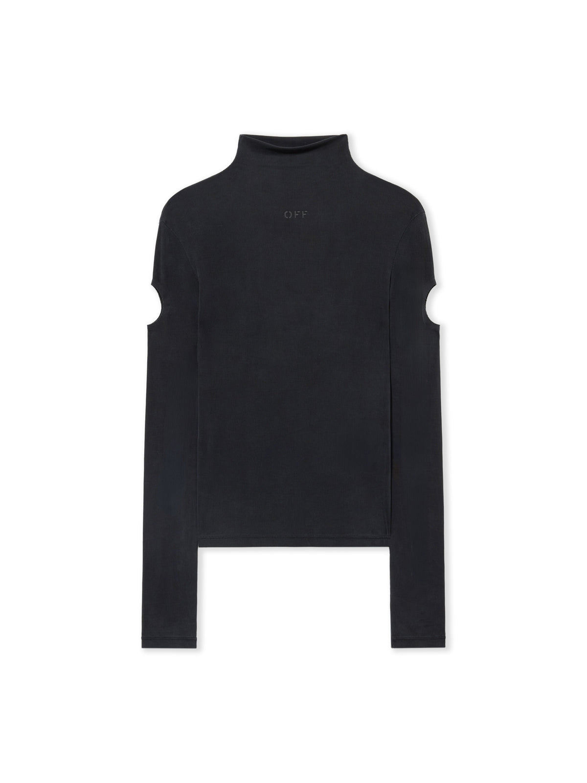 OFF-WHITE CUPRO RIB METEOR LONG SLEEVE TOP BLACK-BLACK — vista 2