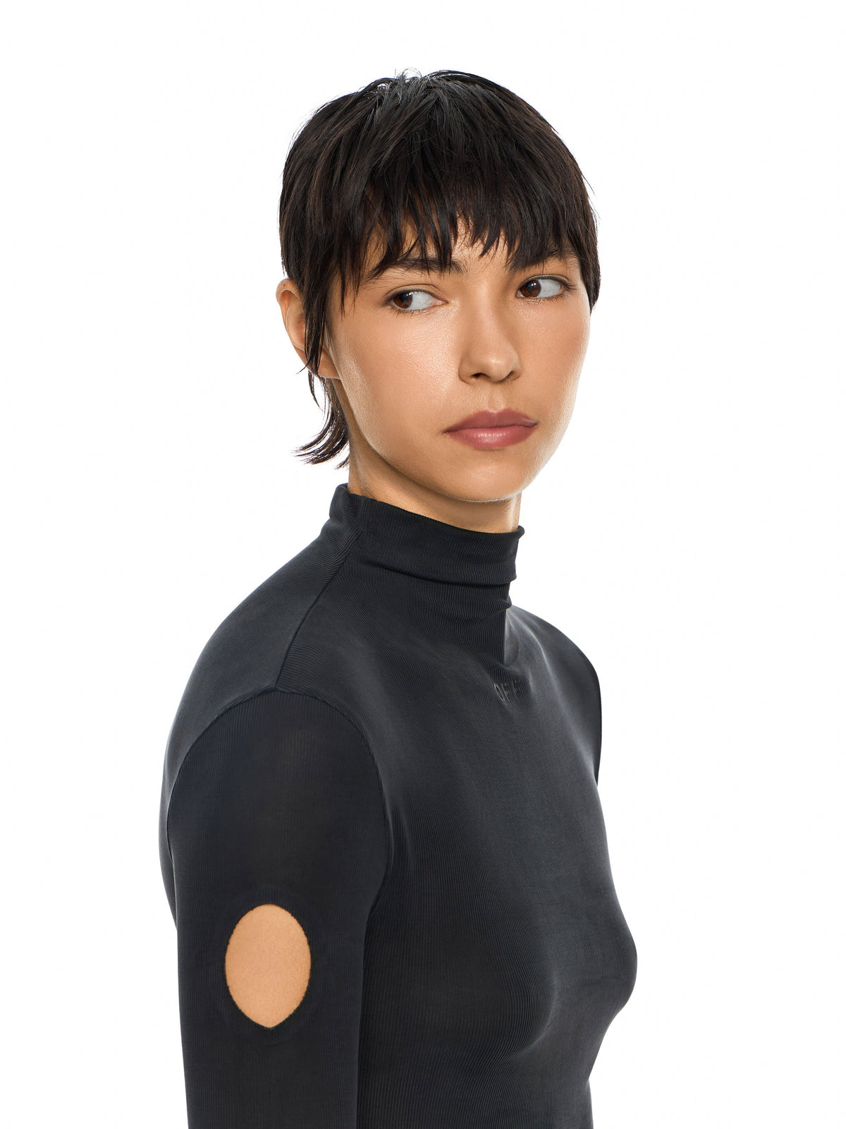OFF-WHITE CUPRO RIB METEOR LONG SLEEVE TOP BLACK-BLACK — vista 5