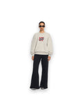 OFF-WHITE OFF COLLEGE OVERSIZED CREWNECK GREY MELANGE HIGH RISK RED