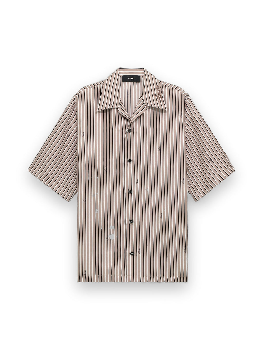 AMIRI SCRIPT BOWLING SHIRT MOCHA