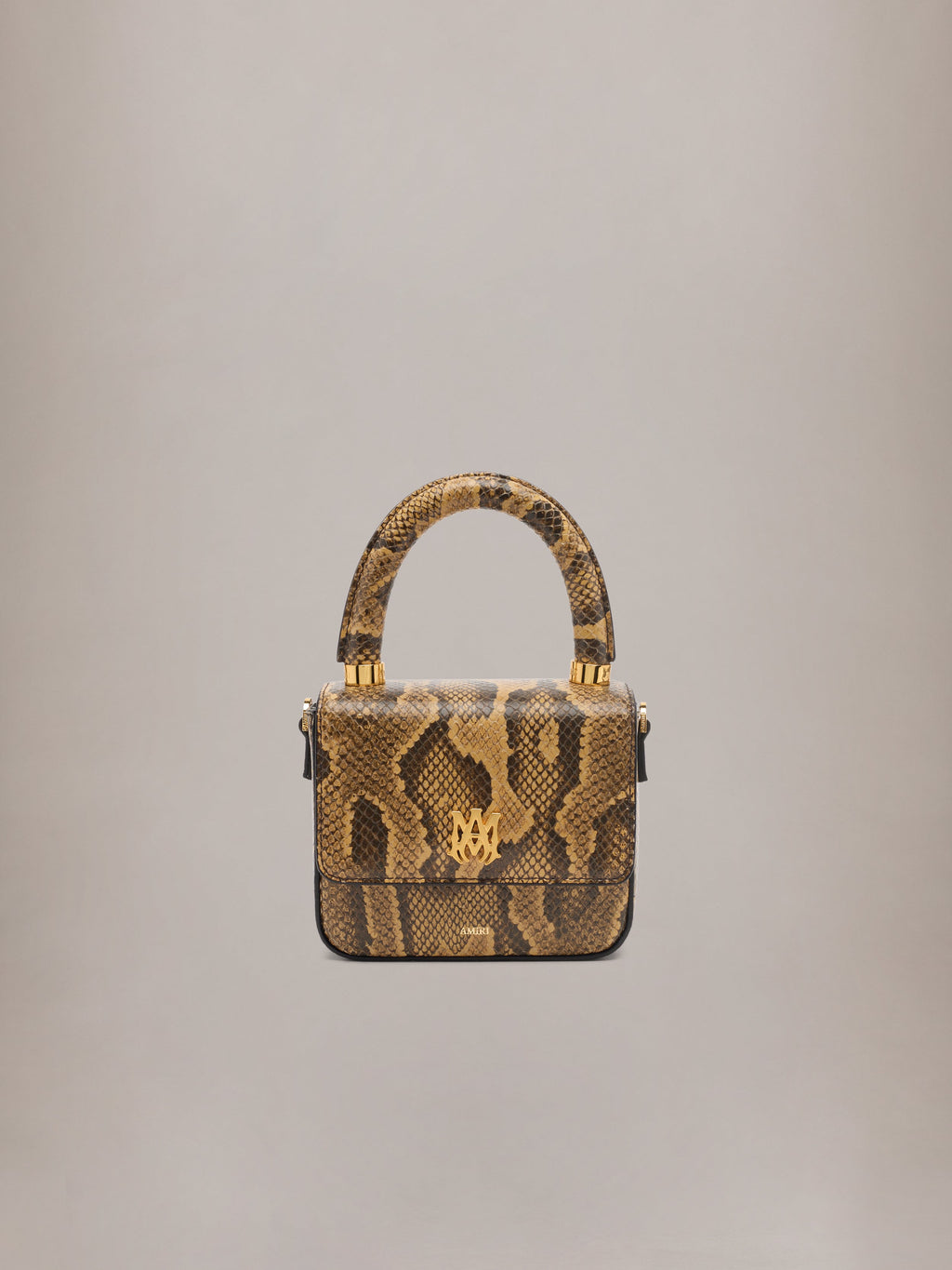 AMIRI PYTHON EMBOSSED MICRO MA BAG BROWN