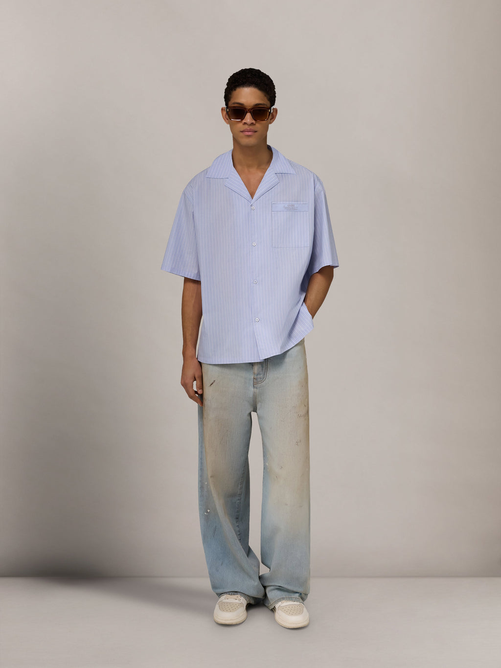 AMIRI SPIRIT BOX CAMP SHIRT ASHLEY BLUE — vista 2