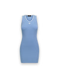 AMIRI MA RIB KNIT DRESS SKYLINE BLUE