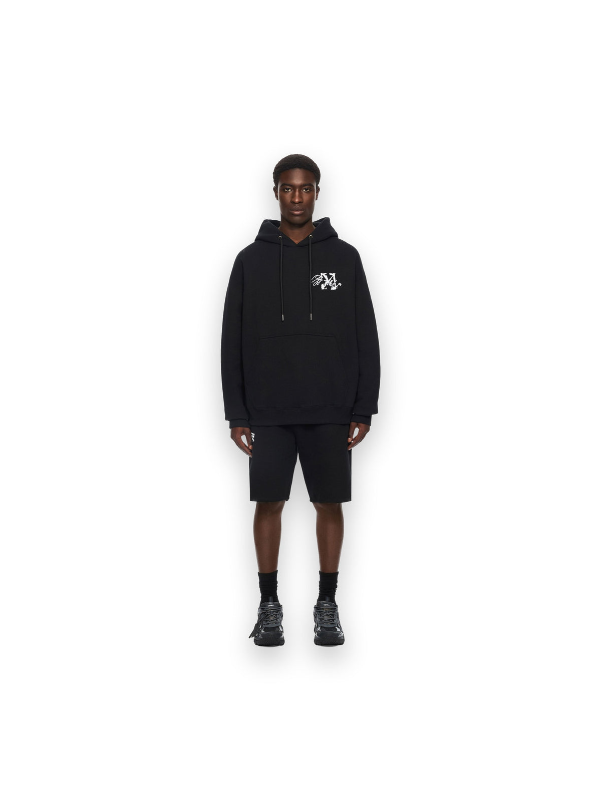 OFF-WHITE STROKE 2 ARROW SKATE HOODIE BLACK