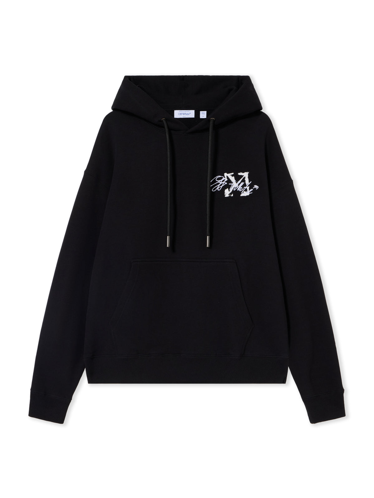 OFF-WHITE STROKE 2 ARROW SKATE HOODIE BLACK — vista 2