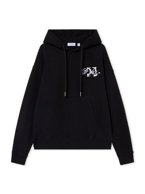 OFF-WHITE STROKE 2 ARROW SKATE HOODIE BLACK — vista 2