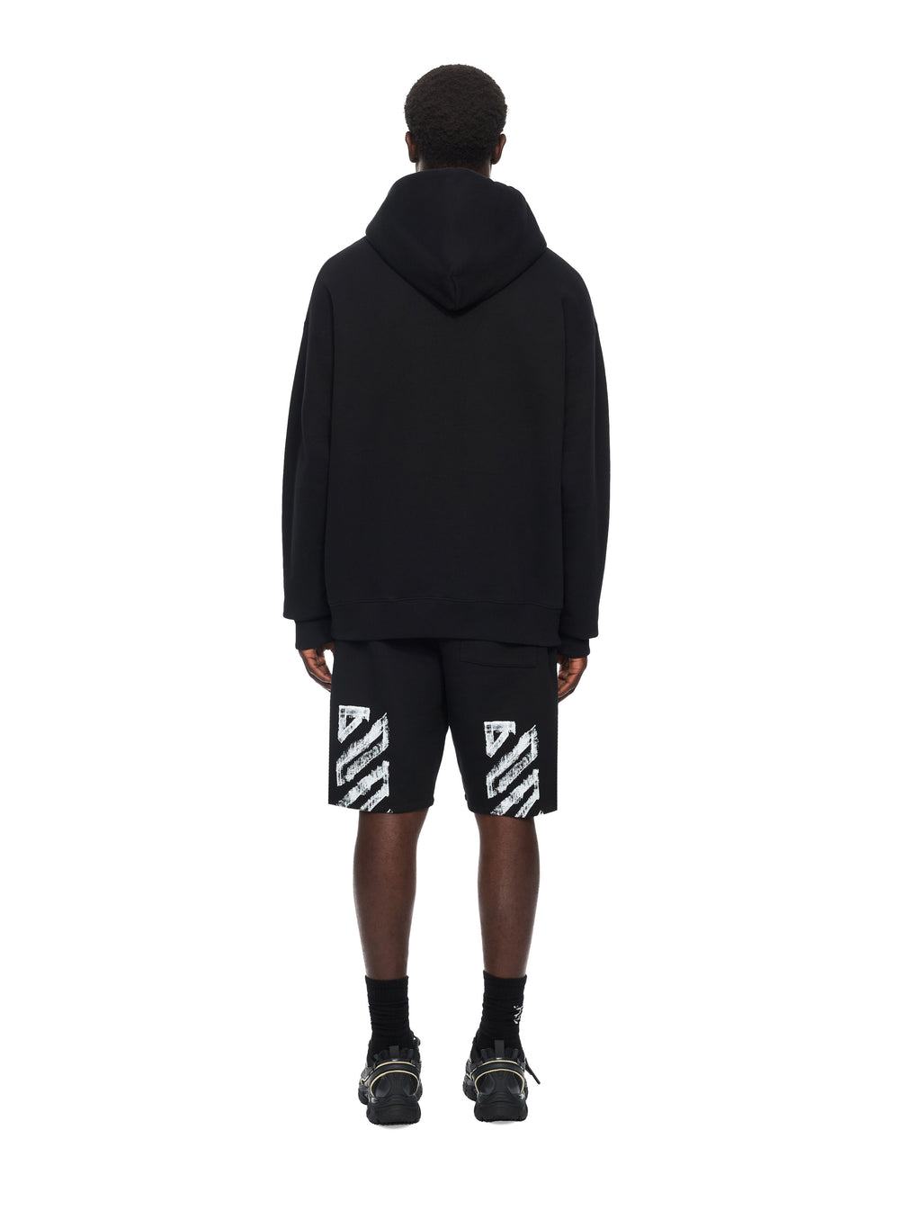 OFF-WHITE STROKE 2 ARROW SKATE HOODIE BLACK — vista 4