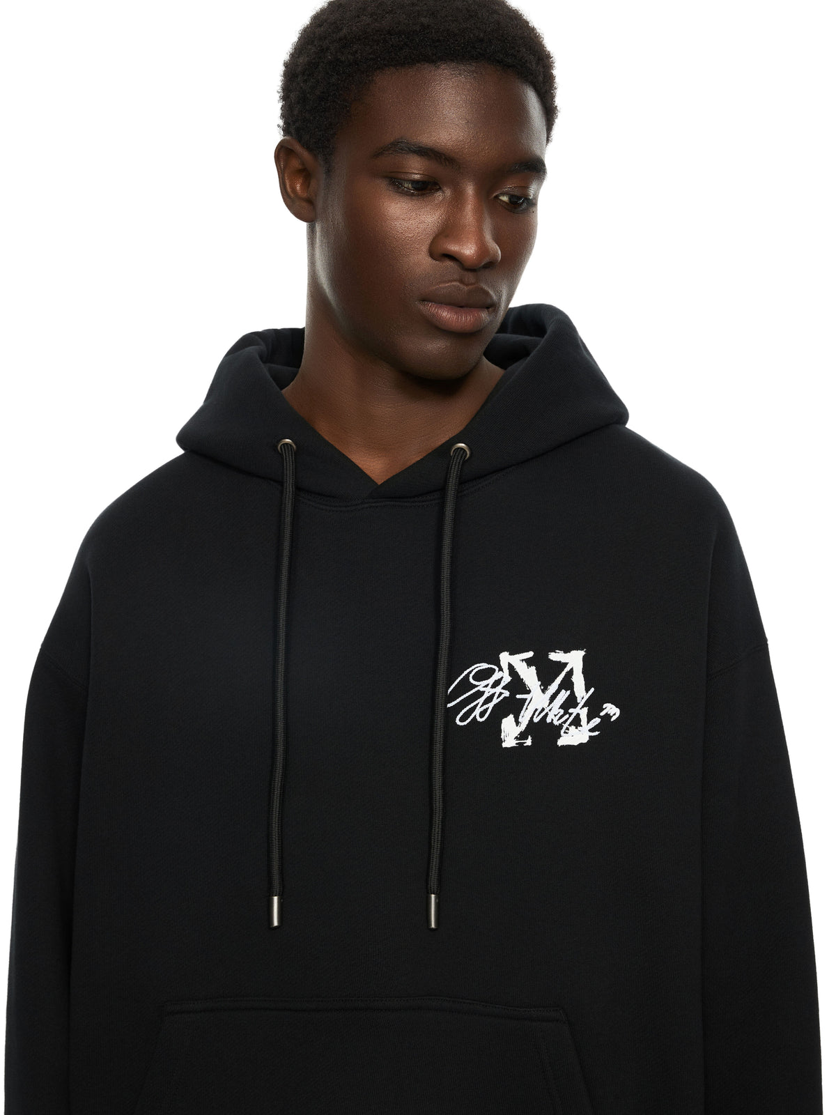 OFF-WHITE STROKE 2 ARROW SKATE HOODIE BLACK — vista 5