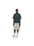 OFF-WHITE BOOKISH SCARF OVERLAP SKATE SWEATSHORTS DARK SLATE