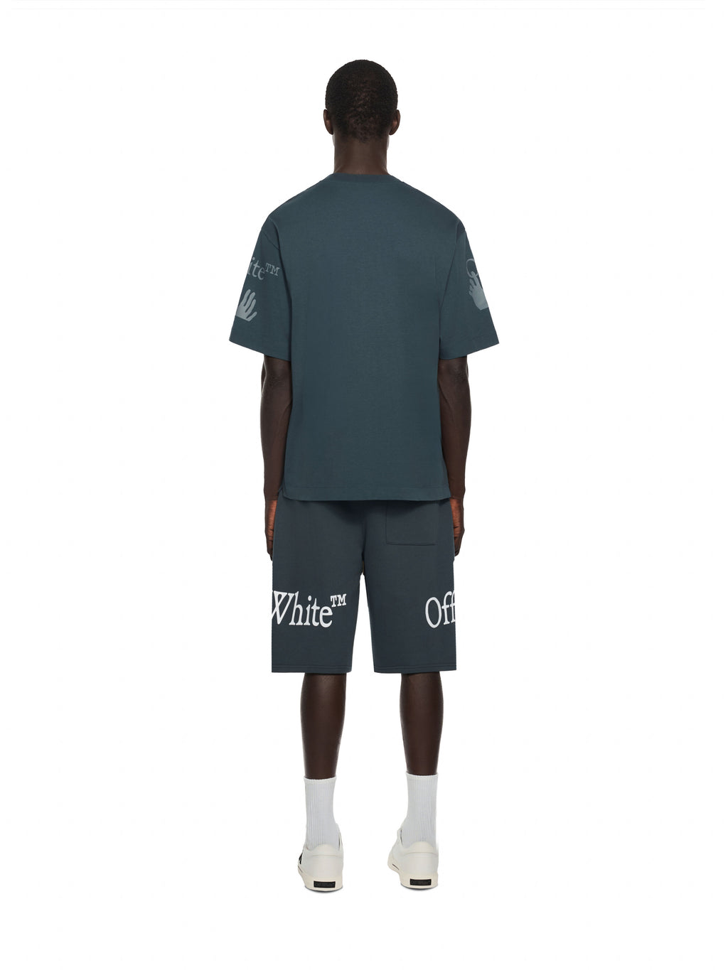 OFF-WHITE BOOKISH SCARF OVERLAP SKATE SWEATSHORTS DARK SLATE — vista 4