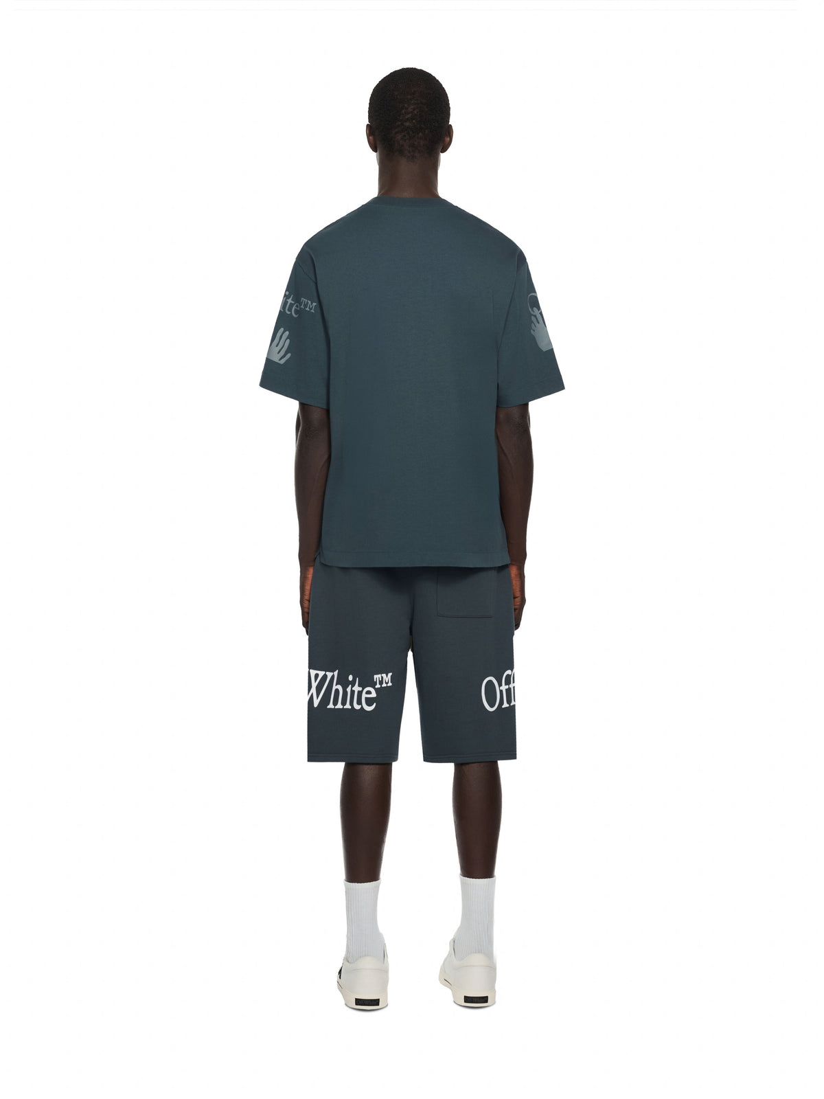OFF-WHITE BOOKISH SCARF OVERLAP SKATE SWEATSHORTS DARK SLATE — vista 4