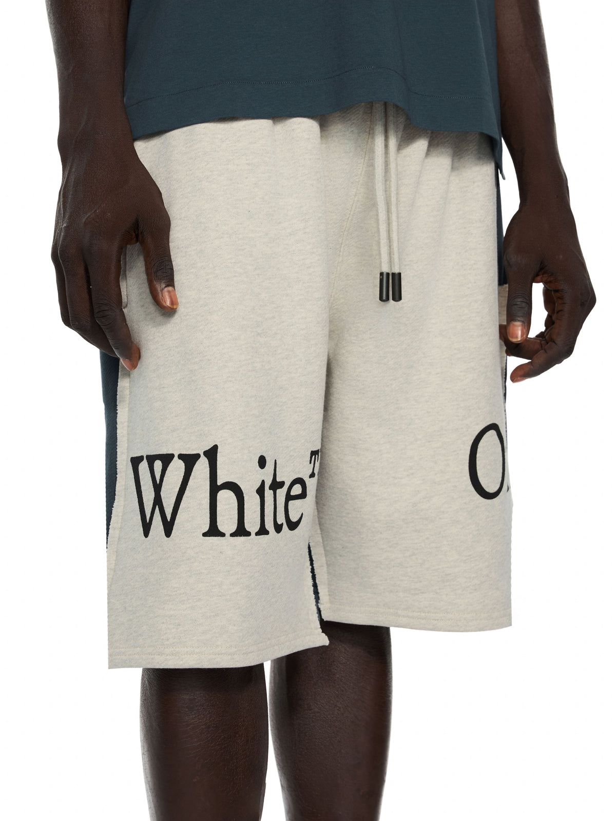 OFF-WHITE BOOKISH SCARF OVERLAP SKATE SWEATSHORTS DARK SLATE — vista 5