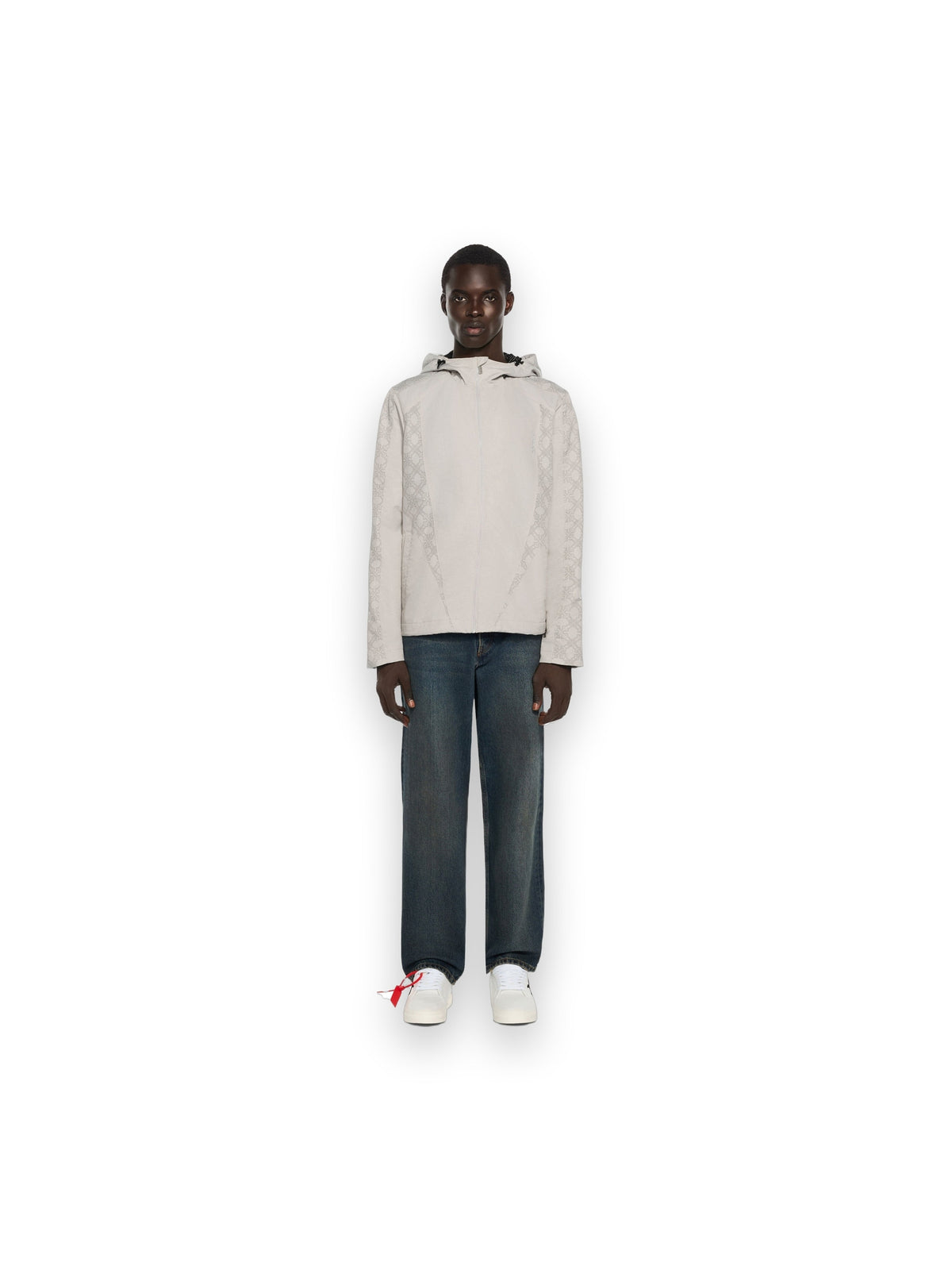 OFF-WHITE OFF LINE RACING WINDBREAKER LIGHT GRAY