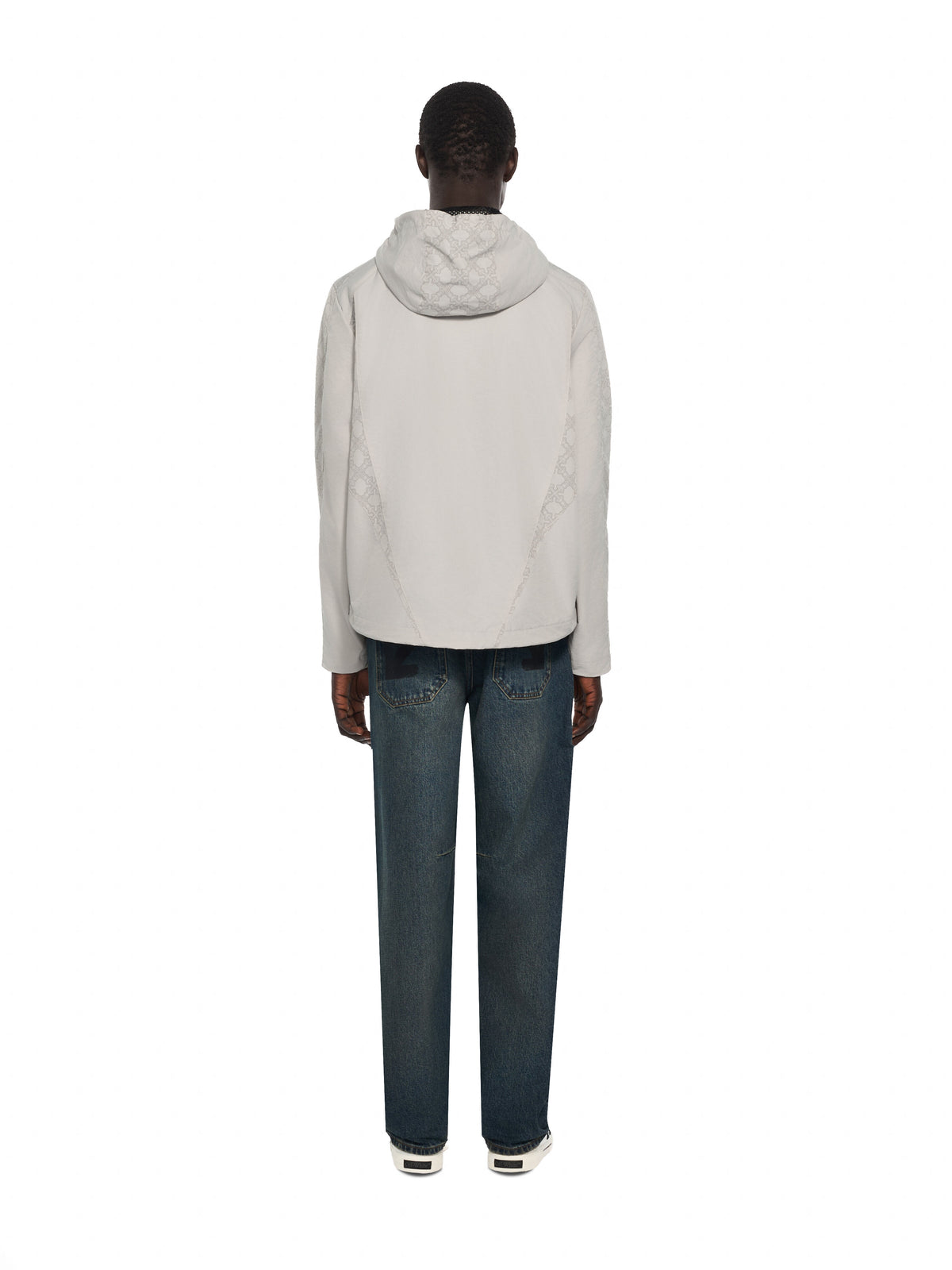 OFF-WHITE OFF LINE RACING WINDBREAKER LIGHT GRAY — vista 4