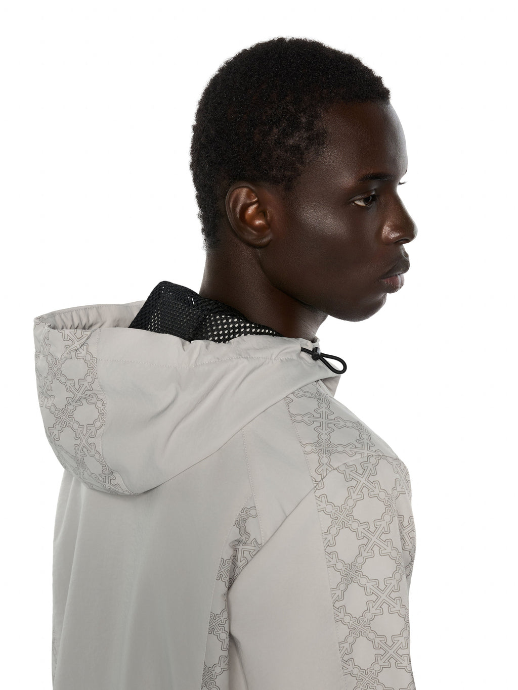 OFF-WHITE OFF LINE RACING WINDBREAKER LIGHT GRAY — vista 5