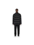 OFF-WHITE FLANNEL WOOL PADDED OVERSHIRT COAT BLACK