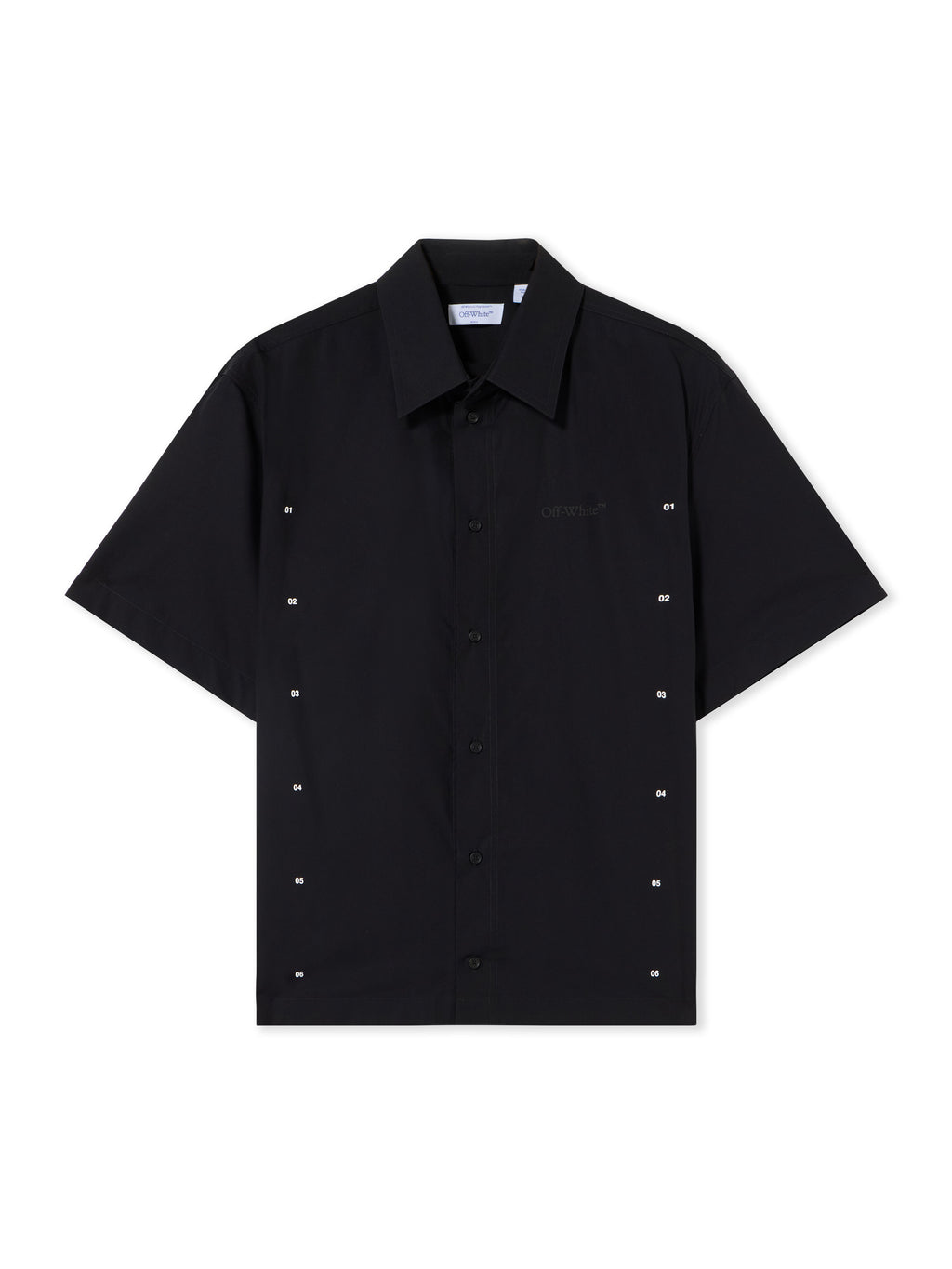 OFF-WHITE CHAKRA ARROW POPLIN SLIM BOWLING SHIRT BLACK — vista 2