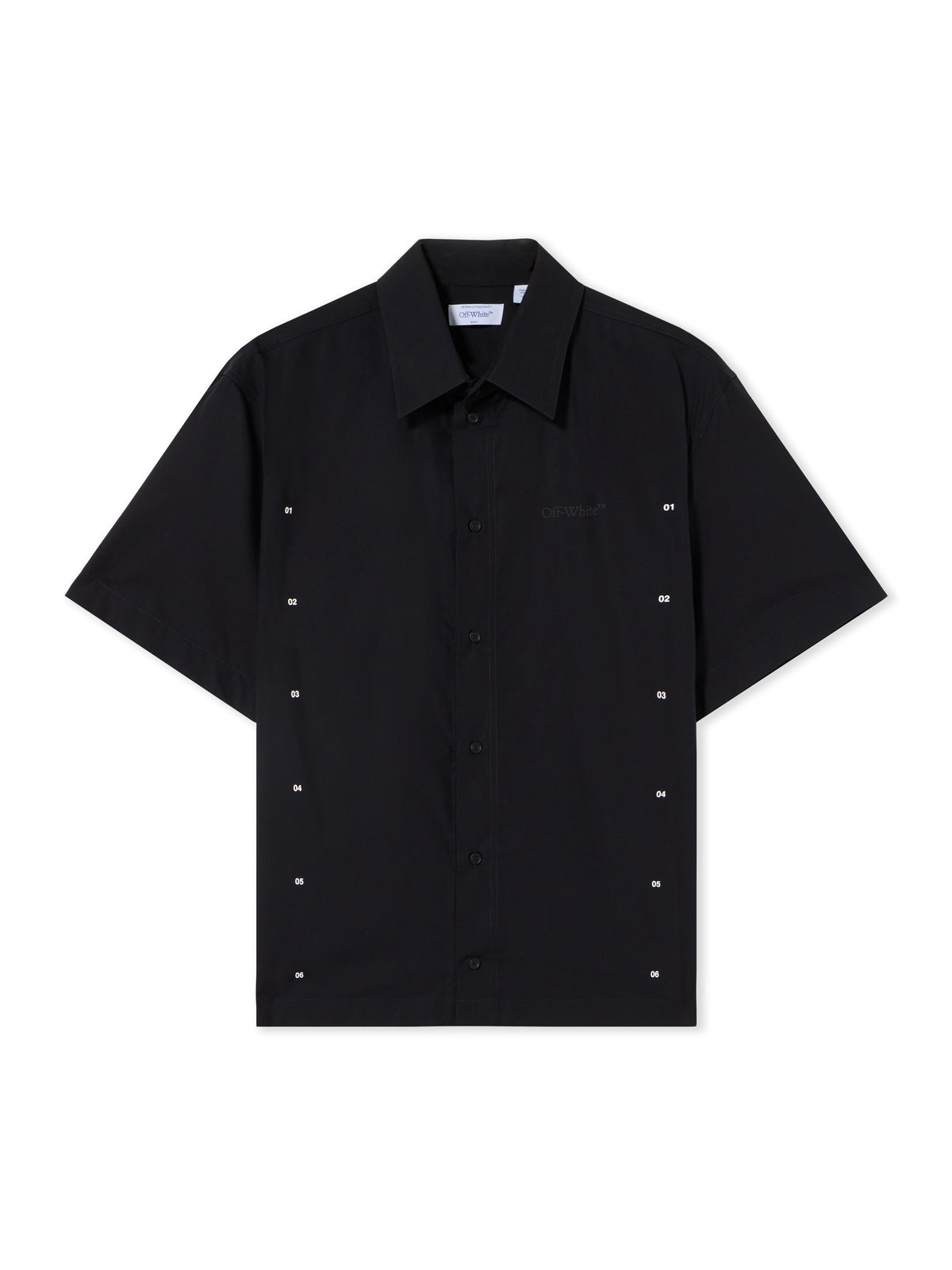 OFF-WHITE CHAKRA ARROW POPLIN SLIM BOWLING SHIRT BLACK — vista 2