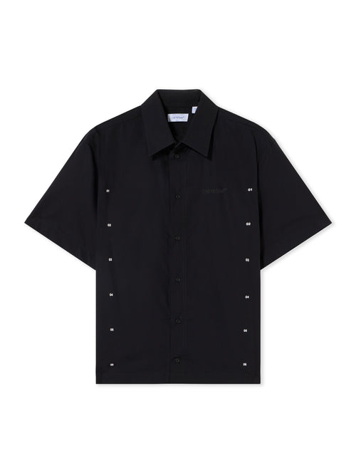 OFF-WHITE CHAKRA ARROW POPLIN SLIM BOWLING SHIRT BLACK — vista 2