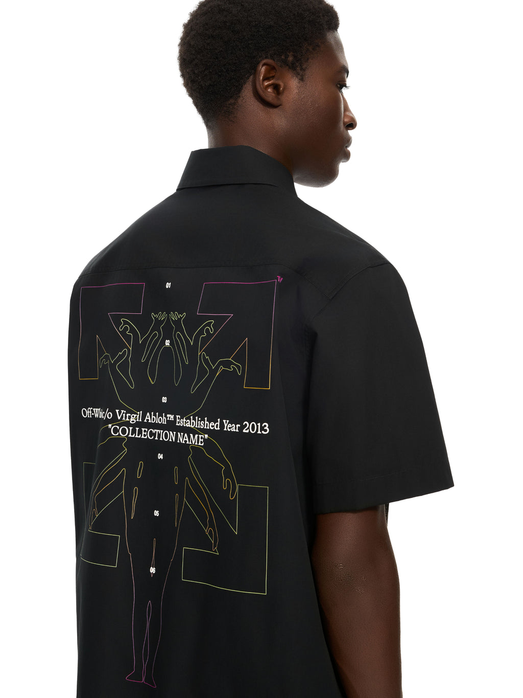 OFF-WHITE CHAKRA ARROW POPLIN SLIM BOWLING SHIRT BLACK — vista 5