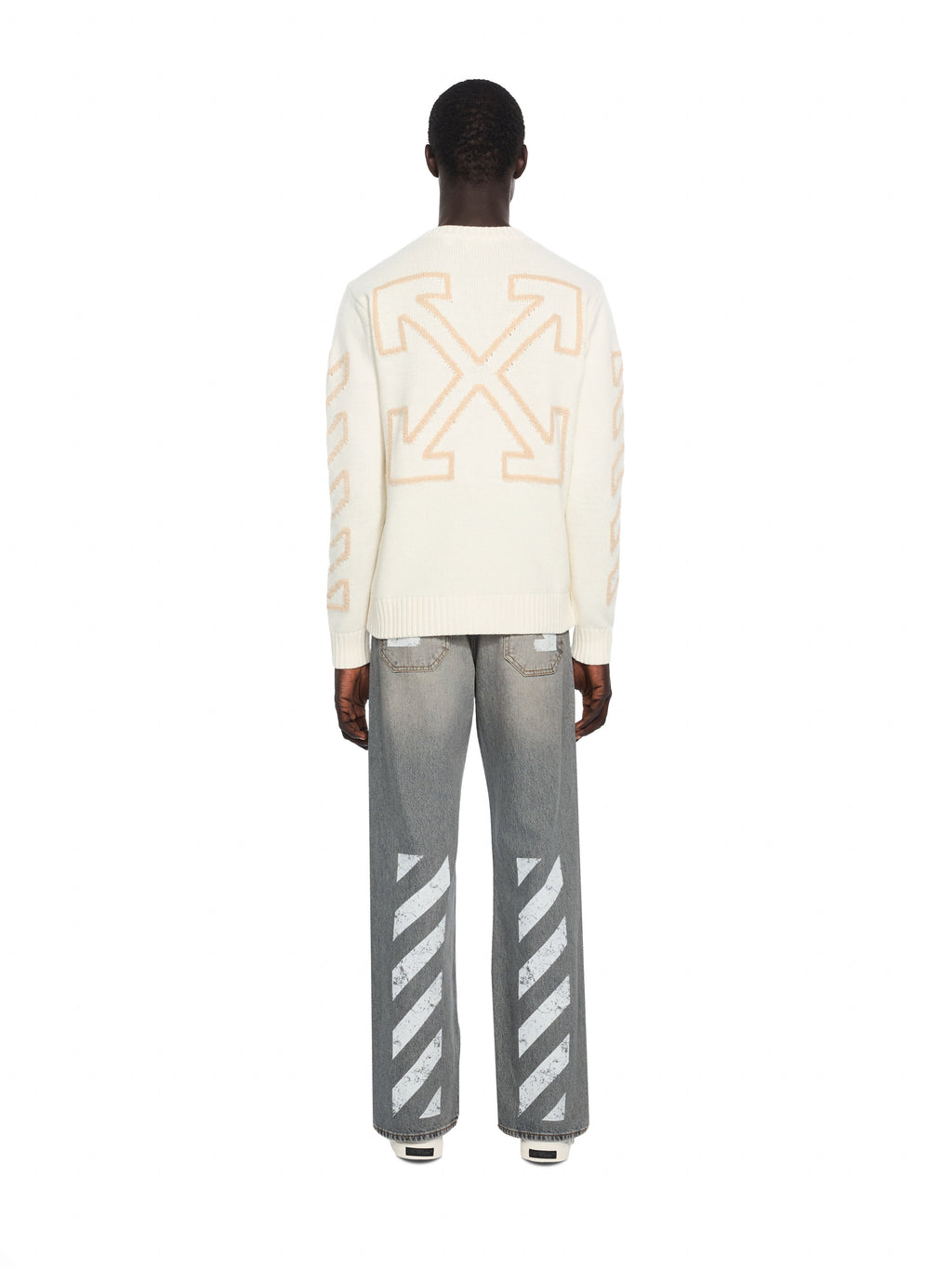 OFF-WHITE HALF ARROW SLIM RELAXED JEANS SUN FADED GREY — vista 4