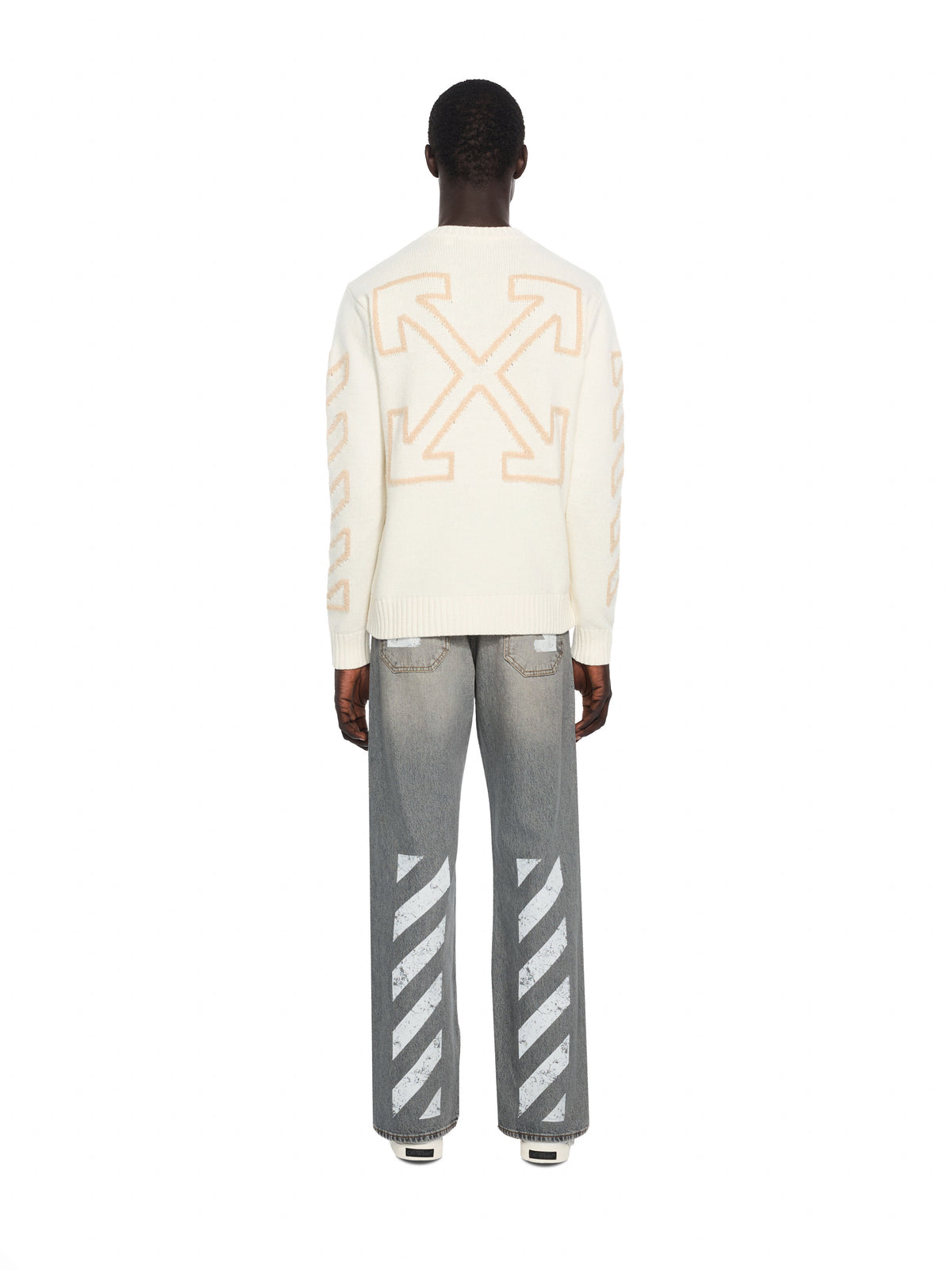 OFF-WHITE HALF ARROW SLIM RELAXED JEANS SUN FADED GREY — vista 4